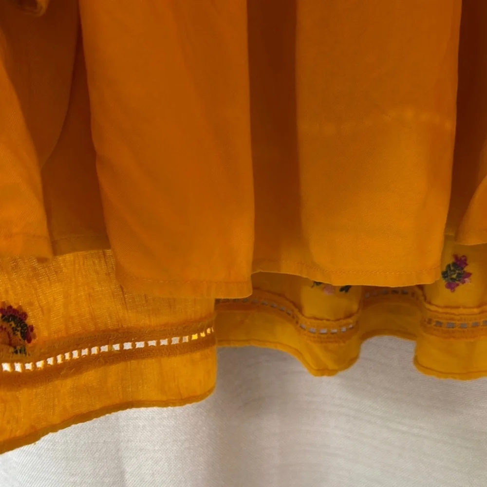 Free People Yellow Bell Sleeve Off Shoulder Mini Dress Womens Size Small - Picture 5 of 10